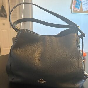 Coach Black Leather Shoulder Bag